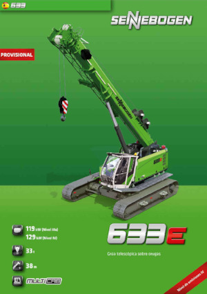 Pásové jeřáby s teleskopickým výložníkem Sennebogen 633E