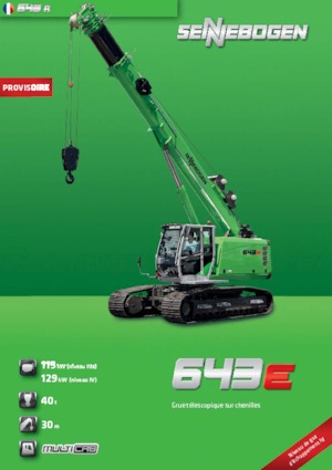 Pásové jeřáby s teleskopickým výložníkem Sennebogen 643 R