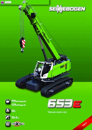 Pásové jeřáby s teleskopickým výložníkem Sennebogen 653 R