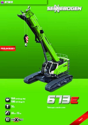 Pásové jeřáby s teleskopickým výložníkem Sennebogen 673 R