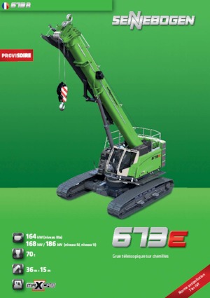 Pásové jeřáby s teleskopickým výložníkem Sennebogen 673 R