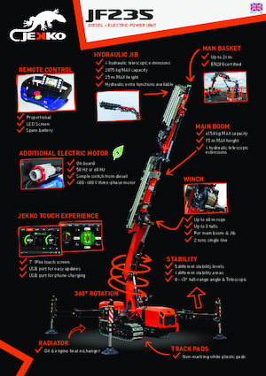 Pásové jeřáby s teleskopickým výložníkem Jekko JF235