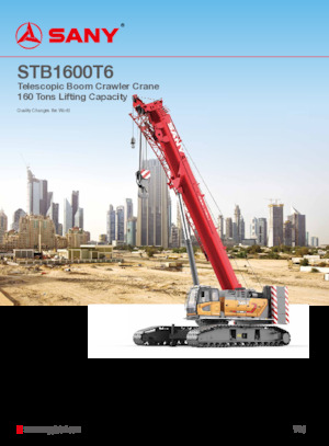 Pásové jeřáby s teleskopickým výložníkem Sany STB1600T6