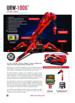 Pásové jeřáby s teleskopickým výložníkem UNIC URW-1006