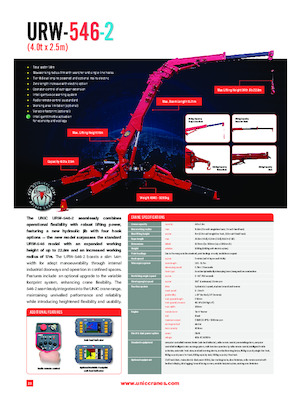 Pásové jeřáby s teleskopickým výložníkem UNIC URW-546-2