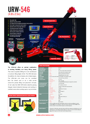 Pásové jeřáby s teleskopickým výložníkem UNIC URW-546