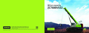 Pásové jeřáby s teleskopickým výložníkem Zoomlion ZCT600V532