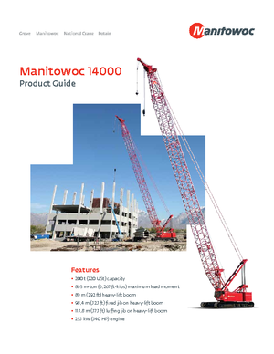 Pásové jeřáby s příhradovým výložníkem Manitowoc 14000