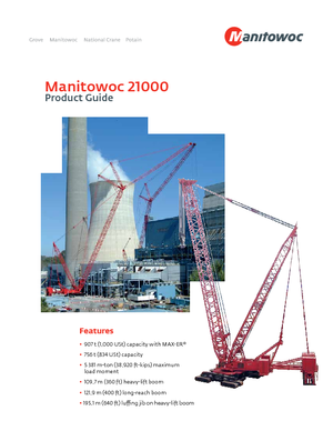 Pásové jeřáby s příhradovým výložníkem Manitowoc 21000