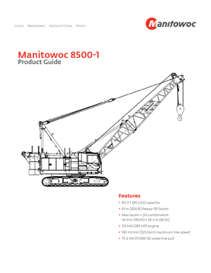 Pásové jeřáby s příhradovým výložníkem Manitowoc 8500 E-1