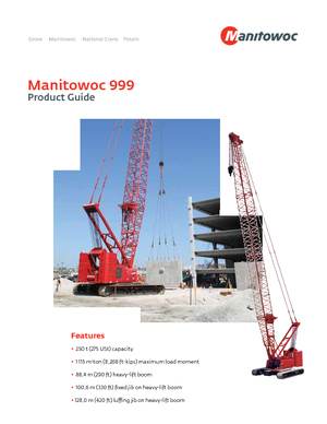 Pásové jeřáby s příhradovým výložníkem Manitowoc 999