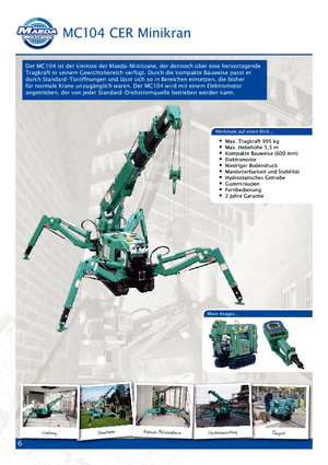 Pásové jeřáby s teleskopickým výložníkem Maeda MC 104 CER *