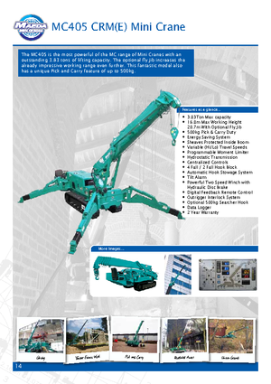 Pásové jeřáby s teleskopickým výložníkem Maeda MC 405 CRME