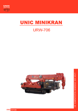 Pásové jeřáby s teleskopickým výložníkem UNIC URW-706