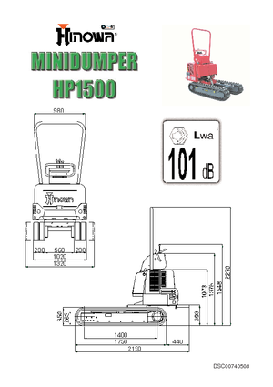Pásové dumpery Hinowa HP 1500