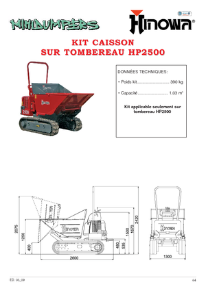 Pásové dumpery Hinowa HP 2500