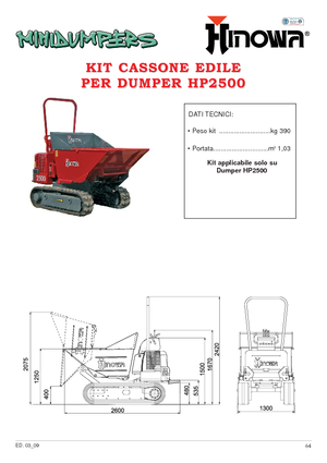 Pásové dumpery Hinowa HP 2500