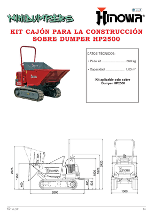 Pásové dumpery Hinowa HP 2500