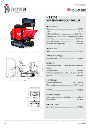 Pásové dumpery Hinowa HS1203