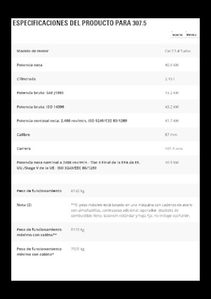 Pásová rypadla Caterpillar 307.5