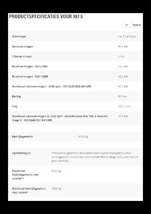 Pásová rypadla Caterpillar 307.5