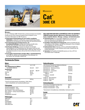 Pásová rypadla Caterpillar 308E 2 CR