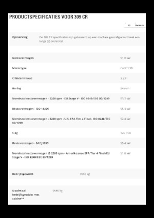 Pásová rypadla Caterpillar 309 CR