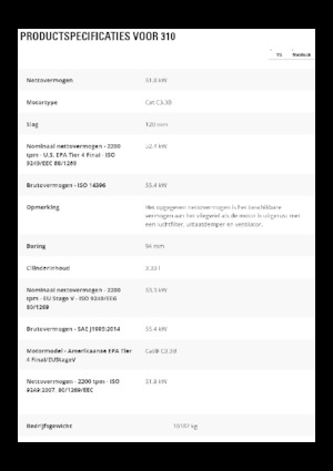 Pásová rypadla Caterpillar 310