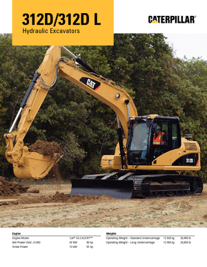 Pásová rypadla Caterpillar 312D L