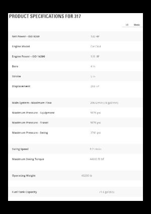 Pásová rypadla Caterpillar 317