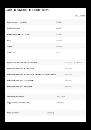 Pásová rypadla Caterpillar 326
