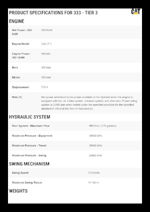 Pásová rypadla Caterpillar 333