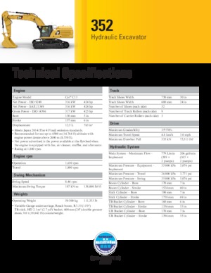 Pásová rypadla Caterpillar 352