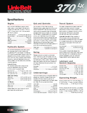 Pásová rypadla Link-Belt 370 LX Road Builder