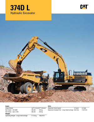 Pásová rypadla Caterpillar 374D L