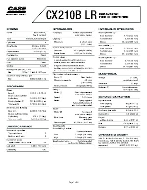 Pásová rypadla Case CX 210 B LR