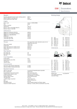 Pásová rypadla Bobcat E 80