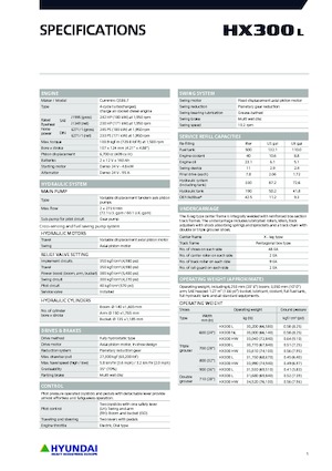 Pásová rypadla Hyundai HX300NL