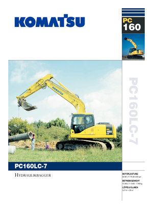 Pásová rypadla Komatsu PC160LC-7