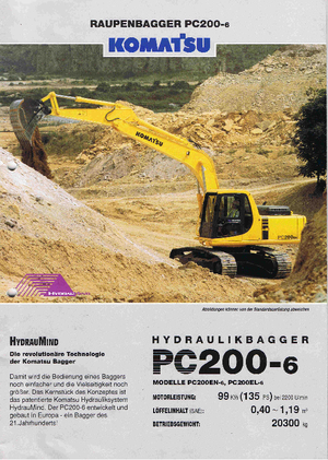 Pásová rypadla Komatsu PC200EL-6 activ