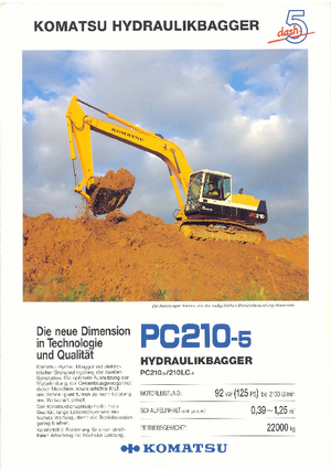 Pásová rypadla Komatsu PC210LC-5
