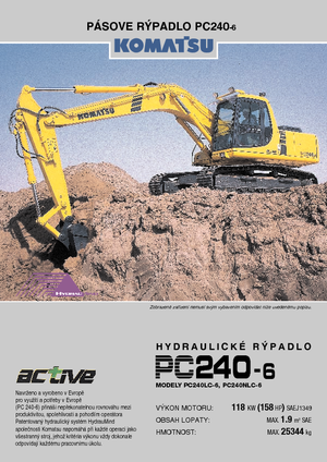 Pásová rypadla Komatsu PC240LC-6 active Plus