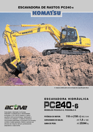 Pásová rypadla Komatsu PC240NLC-6 active Plus