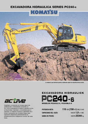 Pásová rypadla Komatsu PC240LC-6 active Plus