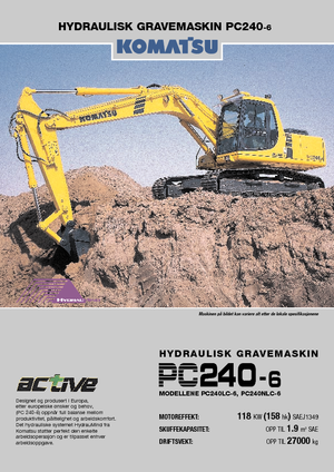 Pásová rypadla Komatsu PC240LC-6 active Plus