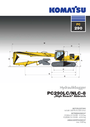 Pásová rypadla Komatsu PC290NHRD-8