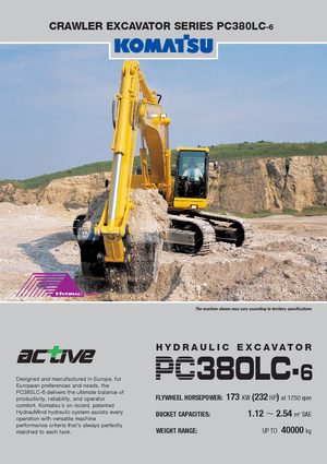 Pásová rypadla Komatsu PC380LC-6 active