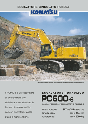 Pásová rypadla Komatsu PC600-6
