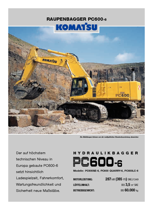 Pásová rypadla Komatsu PC600-6