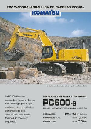 Pásová rypadla Komatsu PC600-6